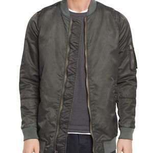 Vince Elongated Aviator Bomber Jacket in Artichoke - Size Large